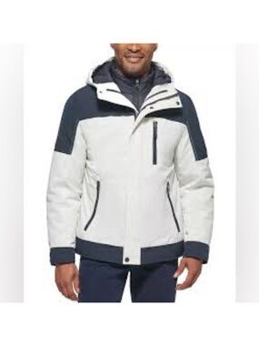 Men’s Club Room White & Blue 3 in 1 All Weather System Jacket Size XXL!